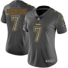 Women's Nike Pittsburgh Steelers #7 Ben Roethlisberger Gray Static Vapor Untouchable Limited NFL Jersey