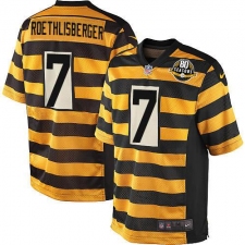 Youth Nike Pittsburgh Steelers #7 Ben Roethlisberger Elite Yellow/Black Alternate 80TH Anniversary Throwback NFL Jersey