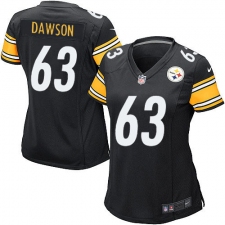 Women's Nike Pittsburgh Steelers #63 Dermontti Dawson Game Black Team Color NFL Jersey