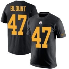 Nike Pittsburgh Steelers #47 Mel Blount Black Rush Pride Name & Number T-Shirt