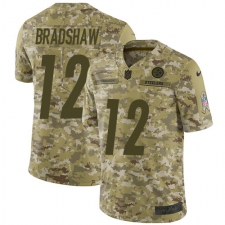 Men's Nike Pittsburgh Steelers #12 Terry Bradshaw Limited Camo 2018 Salute to Service NFL Jersey