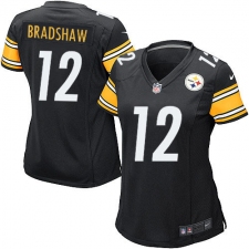 Women's Nike Pittsburgh Steelers #12 Terry Bradshaw Game Black Team Color NFL Jersey