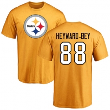 NFL Nike Pittsburgh Steelers #88 Darrius Heyward-Bey Gold Name & Number Logo T-Shirt