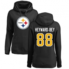 NFL Women's Nike Pittsburgh Steelers #88 Darrius Heyward-Bey Black Name & Number Logo Pullover Hoodie