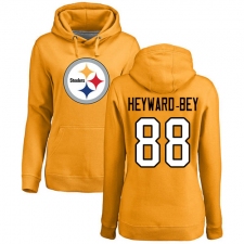 NFL Women's Nike Pittsburgh Steelers #88 Darrius Heyward-Bey Gold Name & Number Logo Pullover Hoodie