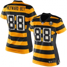Women's Nike Pittsburgh Steelers #88 Darrius Heyward-Bey Game Yellow/Black Alternate 80TH Anniversary Throwback NFL Jersey
