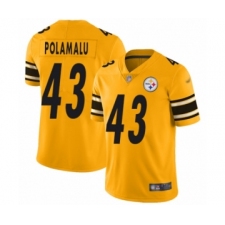 Men's Pittsburgh Steelers #43 Troy Polamalu Limited Gold Inverted Legend Football Jersey