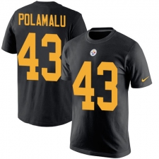 Nike Pittsburgh Steelers #43 Troy Polamalu Black Rush Pride Name & Number T-Shirt