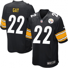 Men's Nike Pittsburgh Steelers #22 William Gay Game Black Team Color NFL Jersey