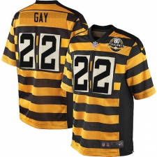 Men's Nike Pittsburgh Steelers #22 William Gay Game Yellow/Black Alternate 80TH Anniversary Throwback NFL Jersey