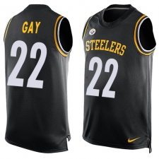 Men's Nike Pittsburgh Steelers #22 William Gay Limited Black Player Name & Number Tank Top NFL Jersey