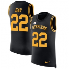 Men's Nike Pittsburgh Steelers #22 William Gay Limited Black Rush Player Name & Number Tank Top NFL Jersey