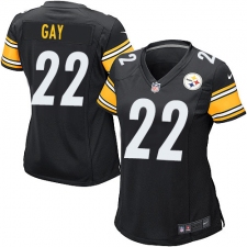 Women's Nike Pittsburgh Steelers #22 William Gay Game Black Team Color NFL Jersey