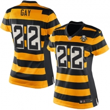 Women's Nike Pittsburgh Steelers #22 William Gay Game Yellow/Black Alternate 80TH Anniversary Throwback NFL Jersey