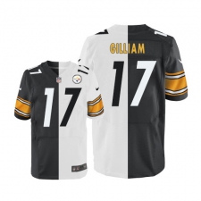 Men's Nike Pittsburgh Steelers #17 Joe Gilliam Elite Black/White Split Fashion NFL Jersey