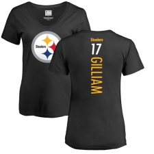 NFL Women's Nike Pittsburgh Steelers #17 Joe Gilliam Black Backer Slim Fit T-Shirt