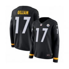 Women's Nike Pittsburgh Steelers #17 Joe Gilliam Limited Black Therma Long Sleeve NFL Jersey
