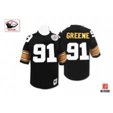 Mitchell And Ness Pittsburgh Steelers #91 Kevin Greene Black Team Color Authentic NFL Jersey
