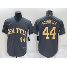 Men's Seattle Mariners #44 Julio Rodriguez Number Grey 2022 All Star Stitched Cool Base Nike Jersey