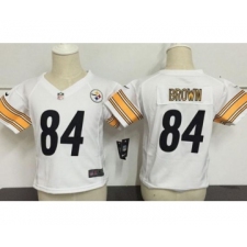 Toddler Pittsburgh Steelers #84 Antonio Brown White Road Stitched NFL Nike Game Jersey