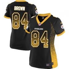 Women's Nike Pittsburgh Steelers #84 Antonio Brown Elite Black Drift Fashion NFL Jersey