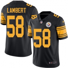 Youth Nike Pittsburgh Steelers #58 Jack Lambert Elite Black Rush Vapor Untouchable NFL Jersey
