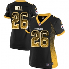 Women's Nike Pittsburgh Steelers #26 Le'Veon Bell Elite Black Drift Fashion NFL Jersey