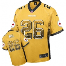 Youth Nike Pittsburgh Steelers #26 Le'Veon Bell Elite Gold Drift Fashion NFL Jersey