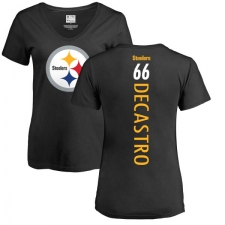 NFL Women's Nike Pittsburgh Steelers #66 David DeCastro Black Backer Slim Fit T-Shirt