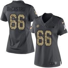 Women's Nike Pittsburgh Steelers #66 David DeCastro Limited Black 2016 Salute to Service NFL Jersey