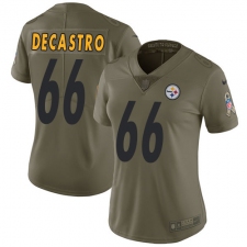 Women's Nike Pittsburgh Steelers #66 David DeCastro Limited Olive 2017 Salute to Service NFL Jersey