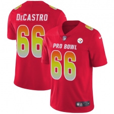 Women's Nike Pittsburgh Steelers #66 David DeCastro Limited Red 2018 Pro Bowl NFL Jersey