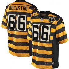 Youth Nike Pittsburgh Steelers #66 David DeCastro Elite Yellow/Black Alternate 80TH Anniversary Throwback NFL Jersey