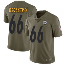 Youth Nike Pittsburgh Steelers #66 David DeCastro Limited Olive 2017 Salute to Service NFL Jersey