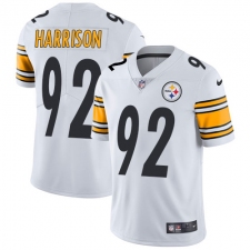 Men's Nike Pittsburgh Steelers #92 James Harrison White Vapor Untouchable Limited Player NFL Jersey