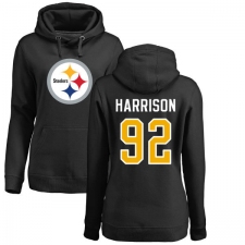 NFL Women's Nike Pittsburgh Steelers #92 James Harrison Black Name & Number Logo Pullover Hoodie