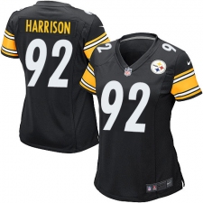 Women's Nike Pittsburgh Steelers #92 James Harrison Game Black Team Color NFL Jersey