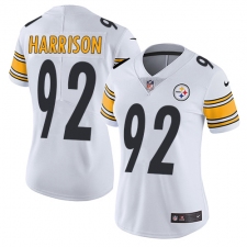 Women's Nike Pittsburgh Steelers #92 James Harrison White Vapor Untouchable Limited Player NFL Jersey
