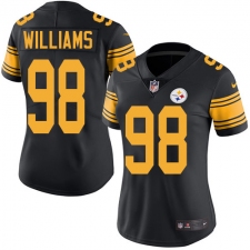 Women's Nike Pittsburgh Steelers #98 Vince Williams Elite Black Rush Vapor Untouchable NFL Jersey