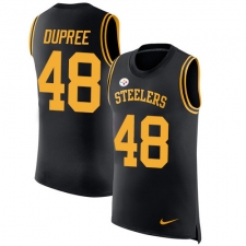 Men's Nike Pittsburgh Steelers #48 Bud Dupree Limited Black Rush Player Name & Number Tank Top NFL Jersey