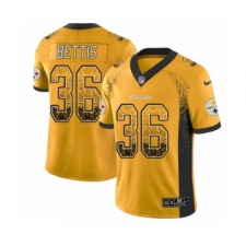 Men's Nike Pittsburgh Steelers #36 Jerome Bettis Limited Gold Rush Drift Fashion NFL Jersey
