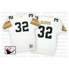 Mitchell And Ness Pittsburgh Steelers #32 Franco Harris White Authentic Throwback NFL Jersey