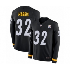 Youth Nike Pittsburgh Steelers #32 Franco Harris Limited Black Therma Long Sleeve NFL Jersey