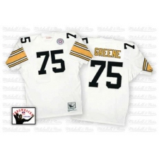 Mitchell And Ness Pittsburgh Steelers #75 Joe Greene White Authentic Throwback NFL Jersey