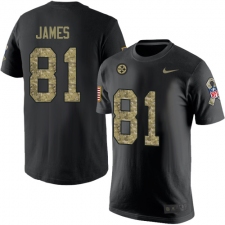 Nike Pittsburgh Steelers #81 Jesse James Black Camo Salute to Service T-Shirt