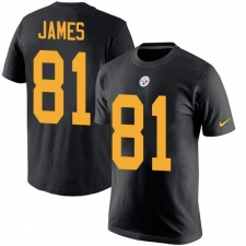 Nike Pittsburgh Steelers #81 Jesse James Black Rush Pride Name & Number T-Shirt