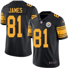 Youth Nike Pittsburgh Steelers #81 Jesse James Elite Black Rush Vapor Untouchable NFL Jersey