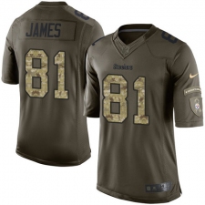 Youth Nike Pittsburgh Steelers #81 Jesse James Elite Green Salute to Service NFL Jersey