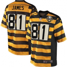 Youth Nike Pittsburgh Steelers #81 Jesse James Elite Yellow/Black Alternate 80TH Anniversary Throwback NFL Jersey