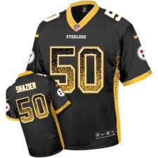 Men's Nike Pittsburgh Steelers #50 Ryan Shazier Elite Black Drift Fashion NFL Jersey